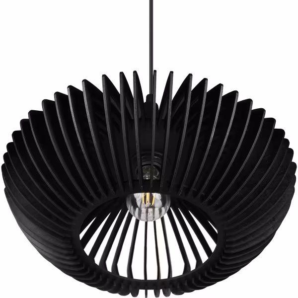 HLW LED LED Hanglamp Trion Colman - Mat Zwart Aluminium & Houten Details, E27 Fitting HLW LED LED Hanglamp Trion Colman - Mat Zwart Aluminium & Houten Details, E27 Fitting