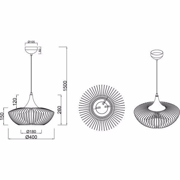 HLW LED LED Hanglamp Trion Colman - Rond, Mat Bruin Aluminium & E27 Fitting HLW LED LED Hanglamp Trion Colman - Rond, Mat Bruin Aluminium & E27 Fitting