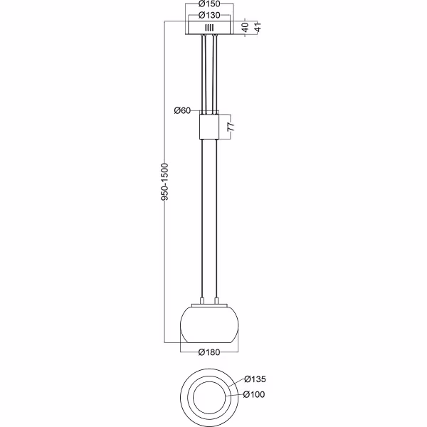 HLW LED White & Gold Dimmable LED Pendant Lamp 8W - Warm White Light 3000K HLW LED White & Gold Dimmable LED Pendant Lamp 8W - Warm White Light 3000K