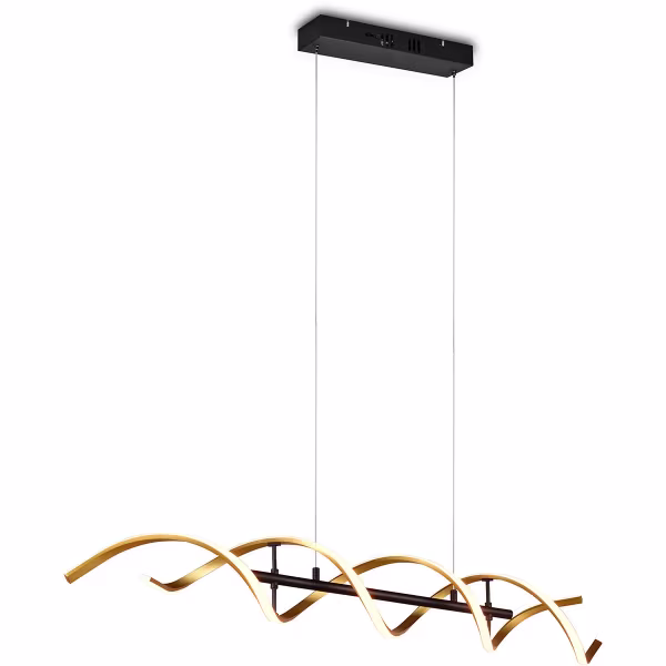 HLW LED Trion Sarina Dimbare LED Hanglamp 45W - Gouden Afwerking & Aanpasbare Kleur HLW LED Trion Sarina Dimbare LED Hanglamp 45W - Gouden Afwerking & Aanpasbare Kleur