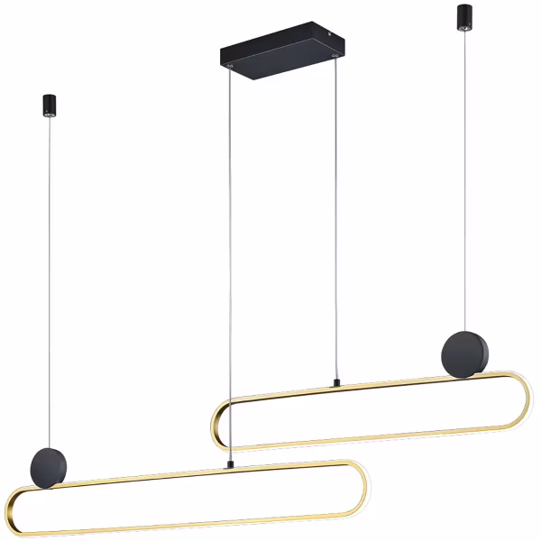 HLW LED Dimbare LED Hanglamp 54W Mat Goud - Trion Grada Aluminium Rechthoek HLW LED Dimbare LED Hanglamp 54W Mat Goud - Trion Grada Aluminium Rechthoek