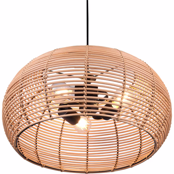 HLW LED LED Hanglamp Hout Trion Irene - 3-lichts rond met E27 fitting, bruin HLW LED LED Hanglamp Hout Trion Irene - 3-lichts rond met E27 fitting, bruin