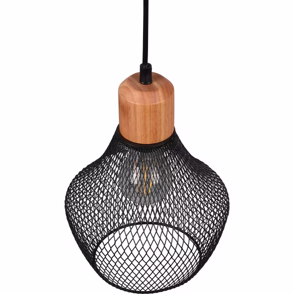 HLW LED Zwarte LED Hanglamp Trion Jenna - Mat Zwart Aluminium, E27 Fitting, 1-lichts HLW LED Zwarte LED Hanglamp Trion Jenna - Mat Zwart Aluminium, E27 Fitting, 1-lichts