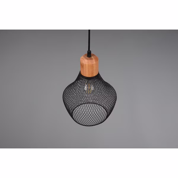 HLW LED Zwarte LED Hanglamp Trion Jenna - Mat Zwart Aluminium, E27 Fitting, 1-lichts HLW LED Zwarte LED Hanglamp Trion Jenna - Mat Zwart Aluminium, E27 Fitting, 1-lichts