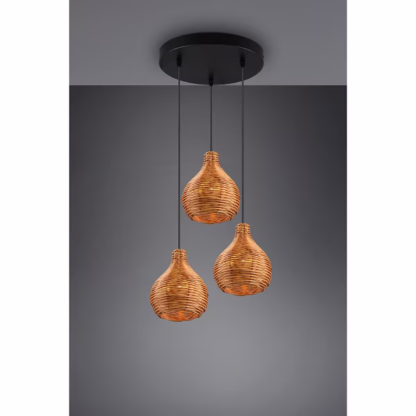 HLW LED LED Hanglamp Hout - Trion Sparko 3-lichts Rond, E14 Fitting, Verstelbaar HLW LED LED Hanglamp Hout - Trion Sparko 3-lichts Rond, E14 Fitting, Verstelbaar