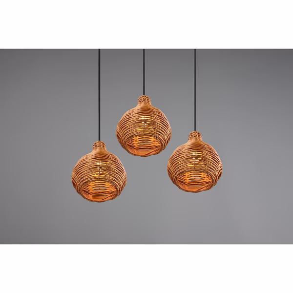 HLW LED LED Hanglamp Hout - Trion Sparko 3-lichts Rond, E14 Fitting, Verstelbaar HLW LED LED Hanglamp Hout - Trion Sparko 3-lichts Rond, E14 Fitting, Verstelbaar