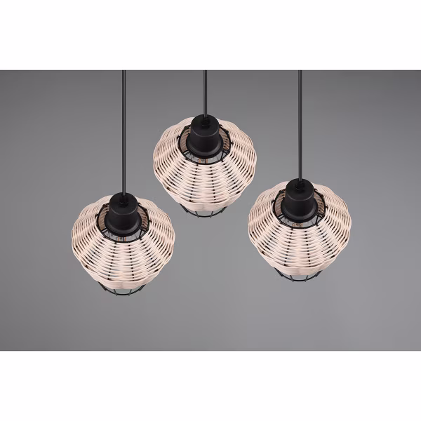 HLW LED LED Hanglamp Trion Bera - 3-lichts armatuur, Bruin Aluminium, E27 fitting HLW LED LED Hanglamp Trion Bera - 3-lichts armatuur, Bruin Aluminium, E27 fitting