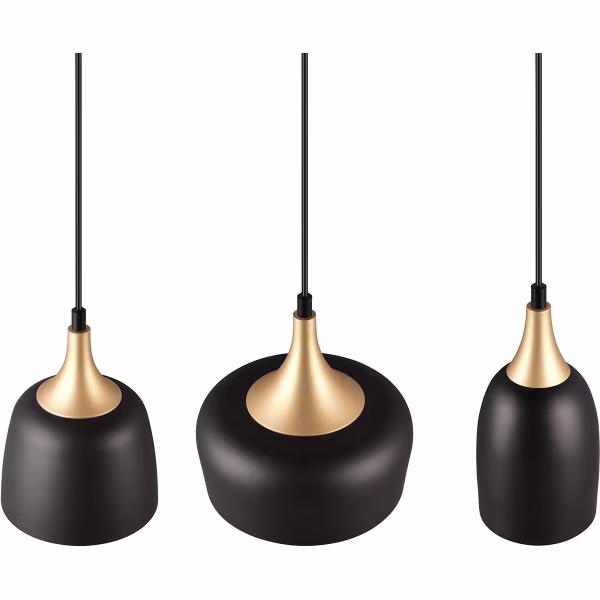 HLW LED Metalen LED Hanglamp Trion Zira - Zwarte 3-lichts LED Lamp met E14 Fitting HLW LED Metalen LED Hanglamp Trion Zira - Zwarte 3-lichts LED Lamp met E14 Fitting