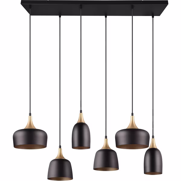 HLW LED Metal LED Pendant Lamp Trion Zira - Black 6-light LED lamp with E14 fitting HLW LED Metal LED Pendant Lamp Trion Zira - Black 6-light LED lamp with E14 fitting