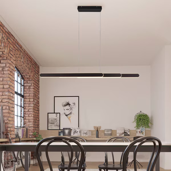 HLW LED Black Metal LED Pendant Lamp 48W - Trion Clio Round & Adjustable HLW LED Black Metal LED Pendant Lamp 48W - Trion Clio Round & Adjustable