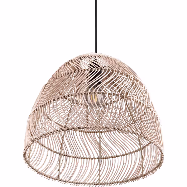 HLW LED LED Hanglamp Trion Kei - 1-lichts Rond Bruin Rotan - E27 Fitting HLW LED LED Hanglamp Trion Kei - 1-lichts Rond Bruin Rotan - E27 Fitting