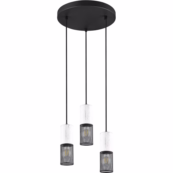 HLW LED Moderne LED Hanglamp - Metalen 3-Lichts Zwart & Wit - E27 Fitting HLW LED Moderne LED Hanglamp - Metalen 3-Lichts Zwart & Wit - E27 Fitting