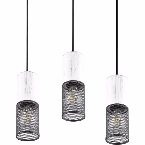 HLW LED Moderne LED Hanglamp - Metalen 3-Lichts Zwart & Wit - E27 Fitting HLW LED Moderne LED Hanglamp - Metalen 3-Lichts Zwart & Wit - E27 Fitting