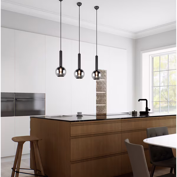 HLW LED Black Metal LED Pendant Lamp Trion Yton - Round, Matte Black, E27, Adjustable HLW LED Black Metal LED Pendant Lamp Trion Yton - Round, Matte Black, E27, Adjustable