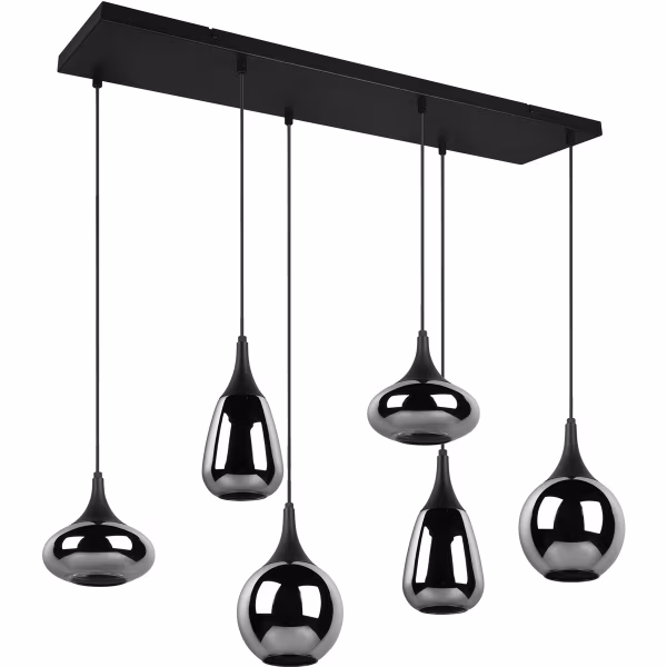 HLW LED LED Hanglamp Trion Artina - Mat Zwarte Metalen LED Hanglamp met 6 Lichtpunten HLW LED LED Hanglamp Trion Artina - Mat Zwarte Metalen LED Hanglamp met 6 Lichtpunten