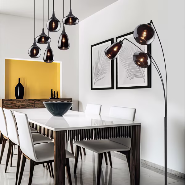 HLW LED LED Hanglamp Trion Artina - Mat Zwarte Metalen LED Hanglamp met 6 Lichtpunten HLW LED LED Hanglamp Trion Artina - Mat Zwarte Metalen LED Hanglamp met 6 Lichtpunten