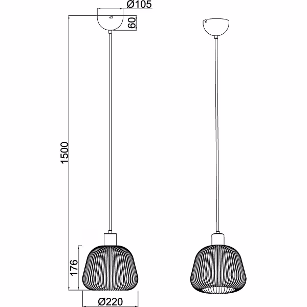 HLW LED LED Pendant Lamp Trion Arif - Black Metal LED Pendant Lamp with E27 Fitting HLW LED LED Pendant Lamp Trion Arif - Black Metal LED Pendant Lamp with E27 Fitting