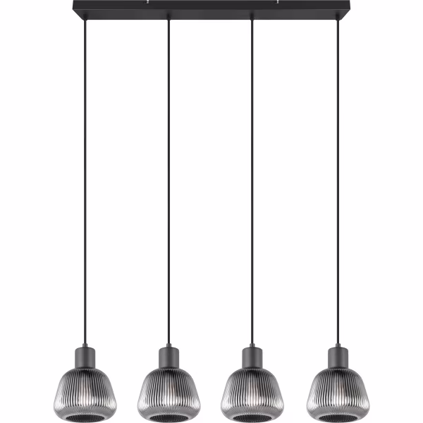 HLW LED LED Hanglamp Mat Zwart - Metalen 4-lichts E27 Verstelbaar HLW LED LED Hanglamp Mat Zwart - Metalen 4-lichts E27 Verstelbaar