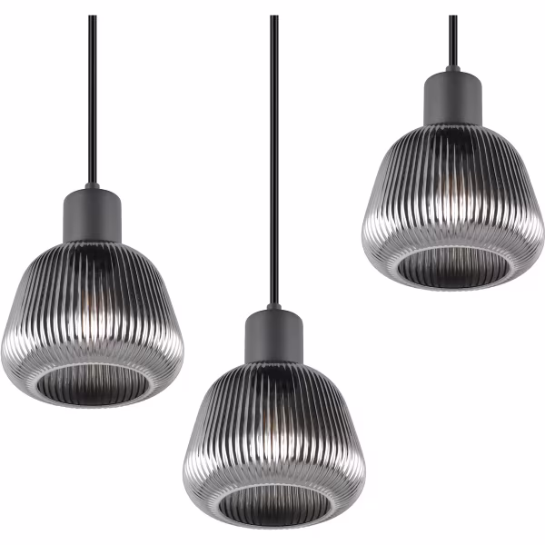 HLW LED Black Metal LED Pendant Lamp Trion Arif - 3-light, E27, Matte Black, Adjustable HLW LED Black Metal LED Pendant Lamp Trion Arif - 3-light, E27, Matte Black, Adjustable