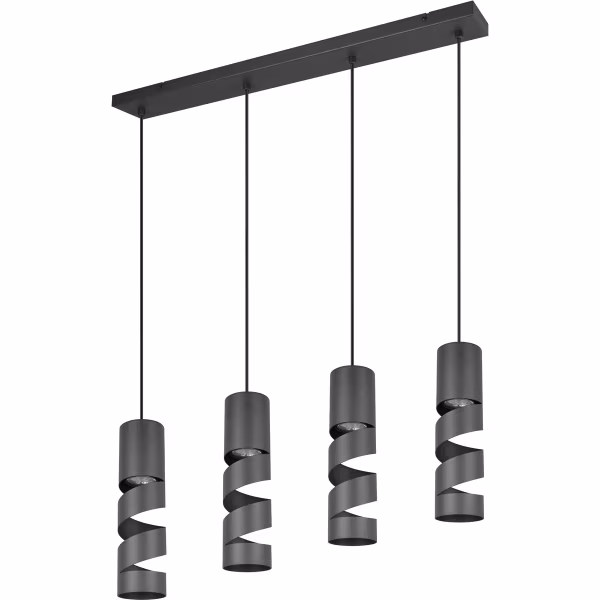 HLW LED Moderne Metalen LED Hanglamp - Trion Meser 4-lichts Mat Zwart LED Lamp HLW LED Moderne Metalen LED Hanglamp - Trion Meser 4-lichts Mat Zwart LED Lamp