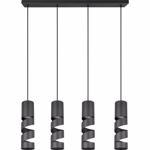 HLW LED Moderne Metalen LED Hanglamp - Trion Meser 4-lichts Mat Zwart LED Lamp HLW LED Moderne Metalen LED Hanglamp - Trion Meser 4-lichts Mat Zwart LED Lamp