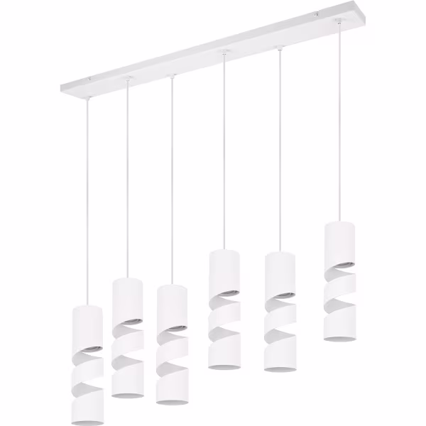 HLW LED LED Hanglamp Metalen 6-lichts - Mat Wit, Verstelbaar | Trion Meser HLW LED LED Hanglamp Metalen 6-lichts - Mat Wit, Verstelbaar | Trion Meser