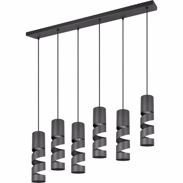 HLW LED LED Pendant Lamp Trion Meser - Black Metal LED Pendant Lamp 6-light, GU10, Adjustable HLW LED LED Pendant Lamp Trion Meser - Black Metal LED Pendant Lamp 6-light, GU10, Adjustable
