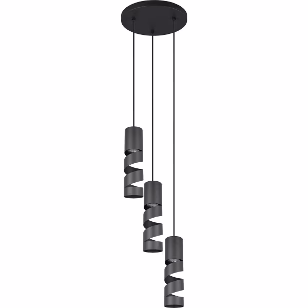 HLW LED Black LED Pendant Lamp Trion Meser - Metal 3-light LED lamp, Round & Energy Efficient HLW LED Black LED Pendant Lamp Trion Meser - Metal 3-light LED lamp, Round & Energy Efficient