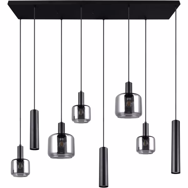 HLW LED Modern Black LED Pendant Lamp Trion Marat - 8-light Metal Design HLW LED Modern Black LED Pendant Lamp Trion Marat - 8-light Metal Design