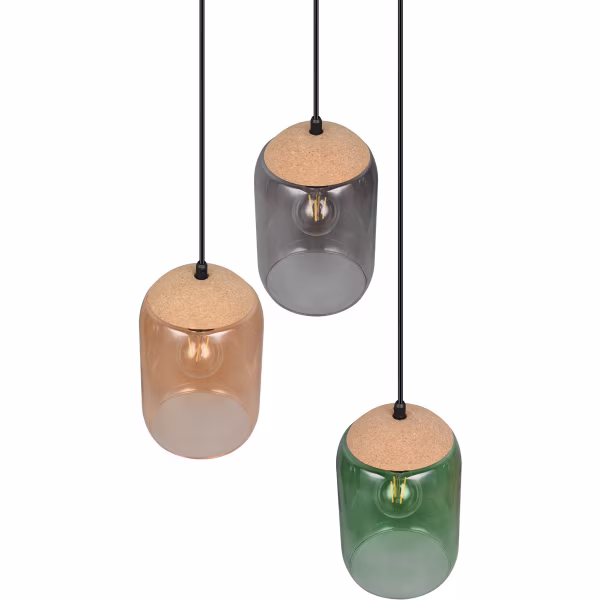 HLW LED Mat Zwarte LED Hanglamp - Metalen 3-lichts E27 Trion Crog HLW LED Mat Zwarte LED Hanglamp - Metalen 3-lichts E27 Trion Crog