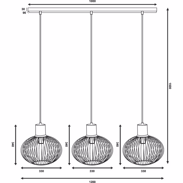 HLW LED Zwarte Metalen LED Hanglamp Trion Alia - 3-Lichts, E27 Fitting, Verstelbaar HLW LED Zwarte Metalen LED Hanglamp Trion Alia - 3-Lichts, E27 Fitting, Verstelbaar