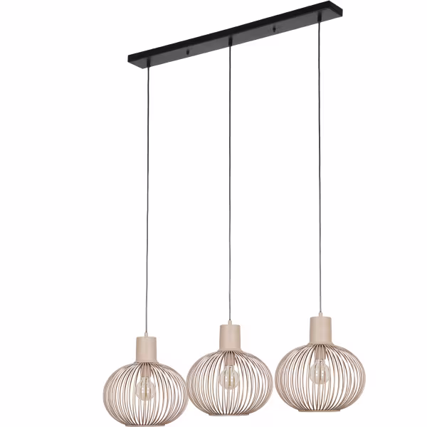 HLW LED Metal LED Pendant Lamp Trion Alia - 3-Light LED Lamp, Sand-Colored, Adjustable HLW LED Metal LED Pendant Lamp Trion Alia - 3-Light LED Lamp, Sand-Colored, Adjustable