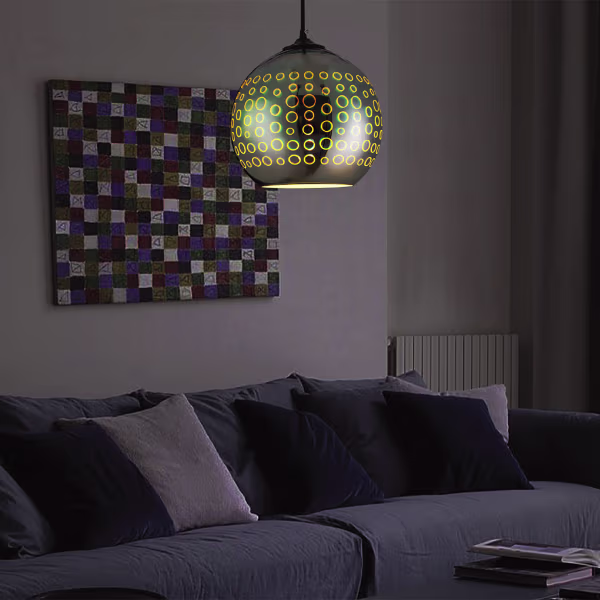 HLW LED LED Hanglamp 3D Radus met Glas – Stijlvol Rond Design, Verstelbare Hoogte, E27 HLW LED LED Hanglamp 3D Radus met Glas – Stijlvol Rond Design, Verstelbare Hoogte, E27