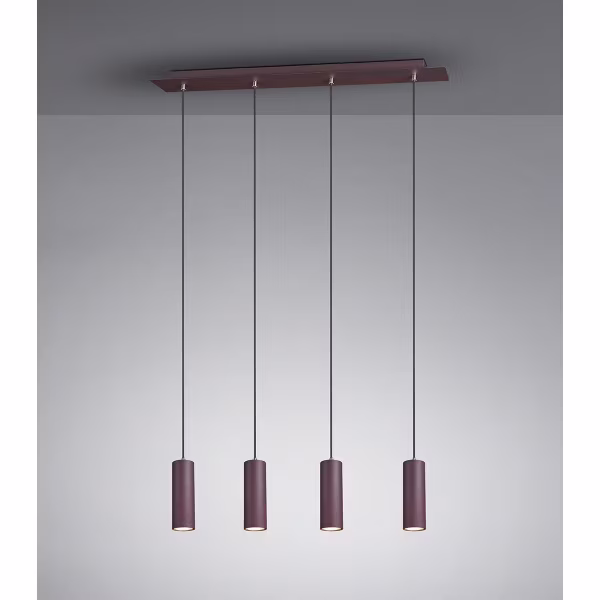 HLW LED LED Hanglamp Trion Mary - Rechthoekige 4-lichts LED lamp in roestkleur HLW LED LED Hanglamp Trion Mary - Rechthoekige 4-lichts LED lamp in roestkleur