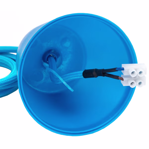 HLW LED Stijlvolle LED Hanglamp Aigi Yuka - Stoffen LED Lamp Rond Mat Blauw, E27 Fitting HLW LED Stijlvolle LED Hanglamp Aigi Yuka - Stoffen LED Lamp Rond Mat Blauw, E27 Fitting