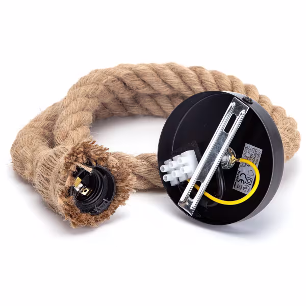 HLW LED Zwarte LED Hanglamp Aigi Nurry - Ronde LED Lamp met Touw en E27 Fitting HLW LED Zwarte LED Hanglamp Aigi Nurry - Ronde LED Lamp met Touw en E27 Fitting