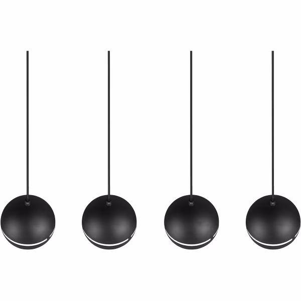 HLW LED Zwarte LED Hanglamp - 4-lichts LED Lamp met E14 Fitting, Mat Zwart HLW LED Zwarte LED Hanglamp - 4-lichts LED Lamp met E14 Fitting, Mat Zwart