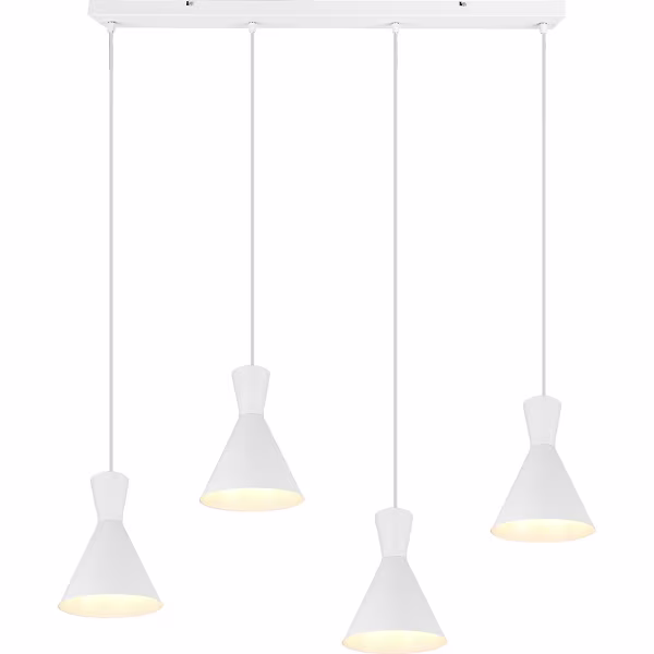 HLW LED LED Hanglamp Trion Ewomi - Witte 4-lichts LED Hanglamp met E27 Fitting HLW LED LED Hanglamp Trion Ewomi - Witte 4-lichts LED Hanglamp met E27 Fitting