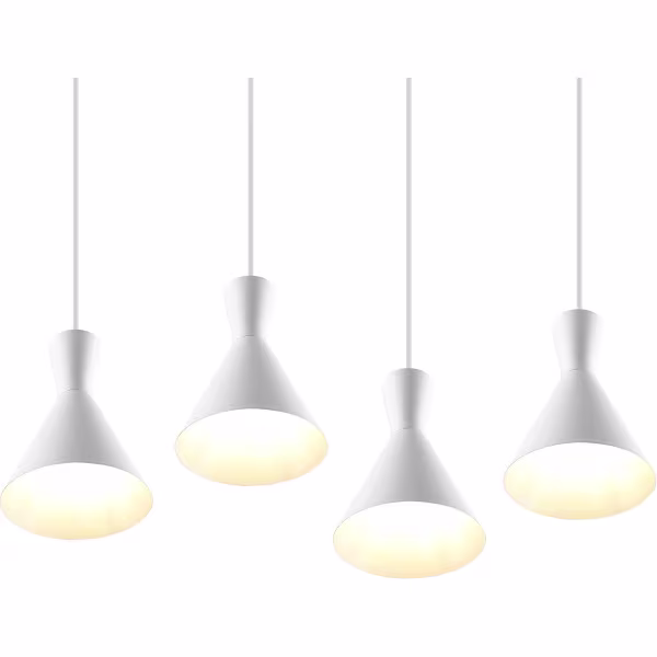 HLW LED LED Hanglamp Trion Ewomi - Witte 4-lichts LED Hanglamp met E27 Fitting HLW LED LED Hanglamp Trion Ewomi - Witte 4-lichts LED Hanglamp met E27 Fitting