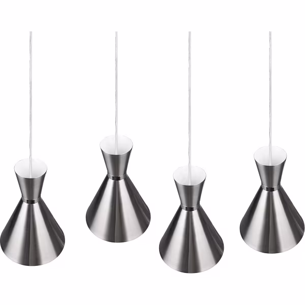 HLW LED LED Hanglamp Trion Ewomi - 4-lichts, Mat Nikkel, Aluminium, E27 Fitting HLW LED LED Hanglamp Trion Ewomi - 4-lichts, Mat Nikkel, Aluminium, E27 Fitting