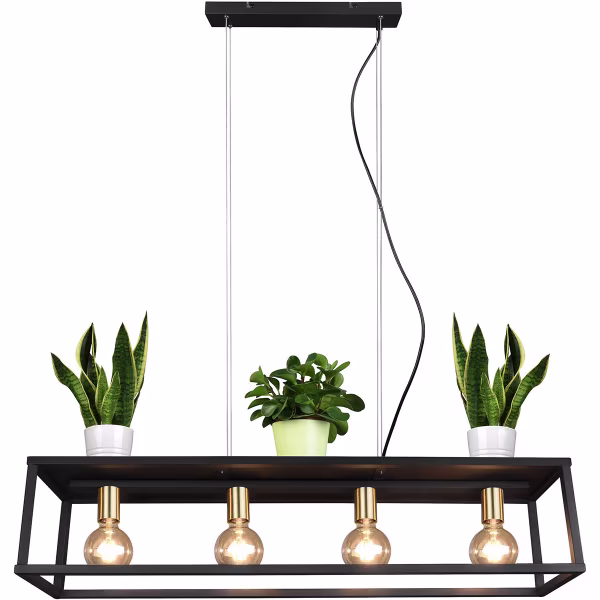 HLW LED Black LED Pendant Lamp Trion Kandin - 4-light, Matte Black Aluminum, E27 Fitting HLW LED Black LED Pendant Lamp Trion Kandin - 4-light, Matte Black Aluminum, E27 Fitting