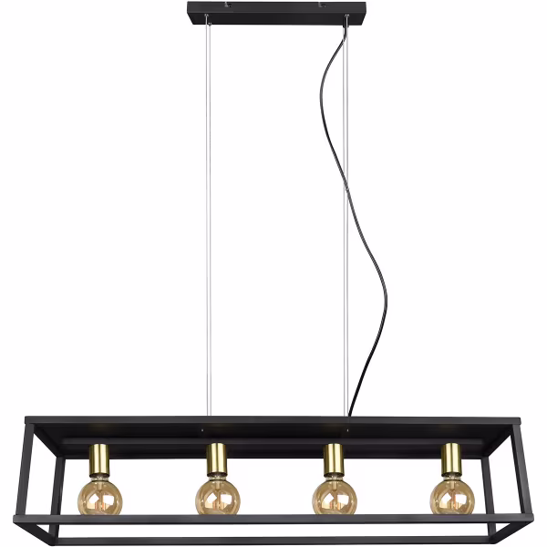 HLW LED Black LED Pendant Lamp Trion Kandin - 4-light, Matte Black Aluminum, E27 Fitting HLW LED Black LED Pendant Lamp Trion Kandin - 4-light, Matte Black Aluminum, E27 Fitting
