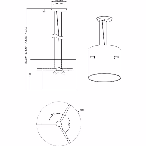 HLW LED LED Hanglamp Trion Coleno - Rond Design met 3 E27 Fittingen & Mat Nikkel HLW LED LED Hanglamp Trion Coleno - Rond Design met 3 E27 Fittingen & Mat Nikkel