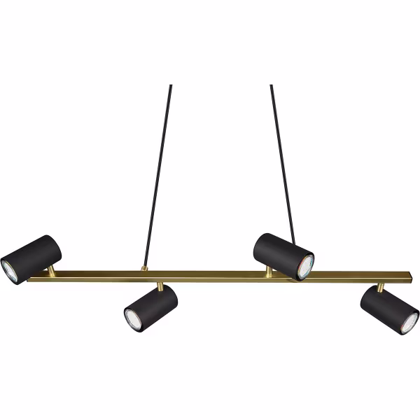 HLW LED Zwarte & Gouden LED Hanglamp Trion Milona - 4-lichts LED lamp met GU10 fitting HLW LED Zwarte & Gouden LED Hanglamp Trion Milona - 4-lichts LED lamp met GU10 fitting