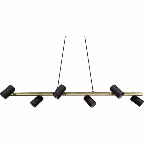 HLW LED Zwarte & Gouden LED Hanglamp Trion Milona - 6-lichts, GU10 fitting, aluminium HLW LED Zwarte & Gouden LED Hanglamp Trion Milona - 6-lichts, GU10 fitting, aluminium