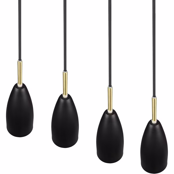 HLW LED Zwarte LED Hanglamp Trion Farona - 4-lichts, Mat Zwart Aluminium, E14 Fitting HLW LED Zwarte LED Hanglamp Trion Farona - 4-lichts, Mat Zwart Aluminium, E14 Fitting