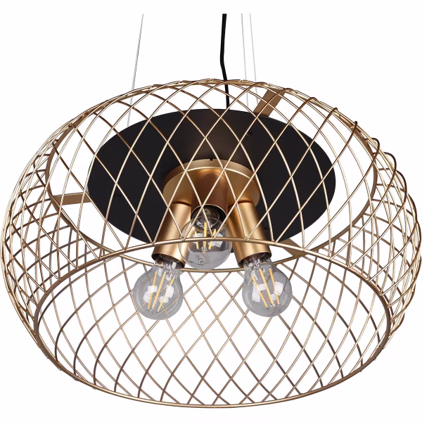 HLW LED Zwarte & Gouden LED Hanglamp Trion Tymon - 3-lichts E27, Verstelbaar HLW LED Zwarte & Gouden LED Hanglamp Trion Tymon - 3-lichts E27, Verstelbaar