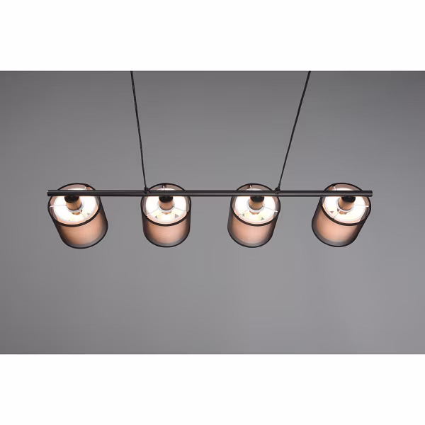 HLW LED Zwarte LED Hanglamp Trion Bidon - 4-lichts, E27, Mat Zwart Aluminium HLW LED Zwarte LED Hanglamp Trion Bidon - 4-lichts, E27, Mat Zwart Aluminium