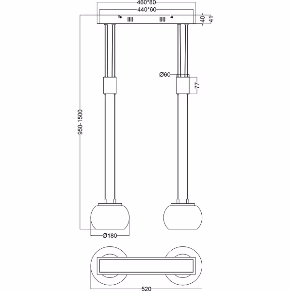 HLW LED Dimbare Gouden LED Hanglamp 16W - Warm Wit Licht, 2-Punts Aluminium Design HLW LED Dimbare Gouden LED Hanglamp 16W - Warm Wit Licht, 2-Punts Aluminium Design