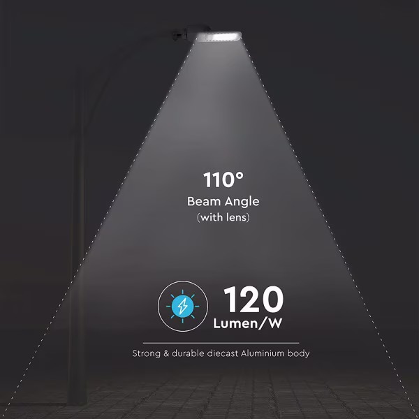 HLW LED Waterproof Smart 100W LED Street Light - Aluminum, Matte Gray, Natural White 4000K HLW LED Waterproof Smart 100W LED Street Light - Aluminum, Matte Gray, Natural White 4000K